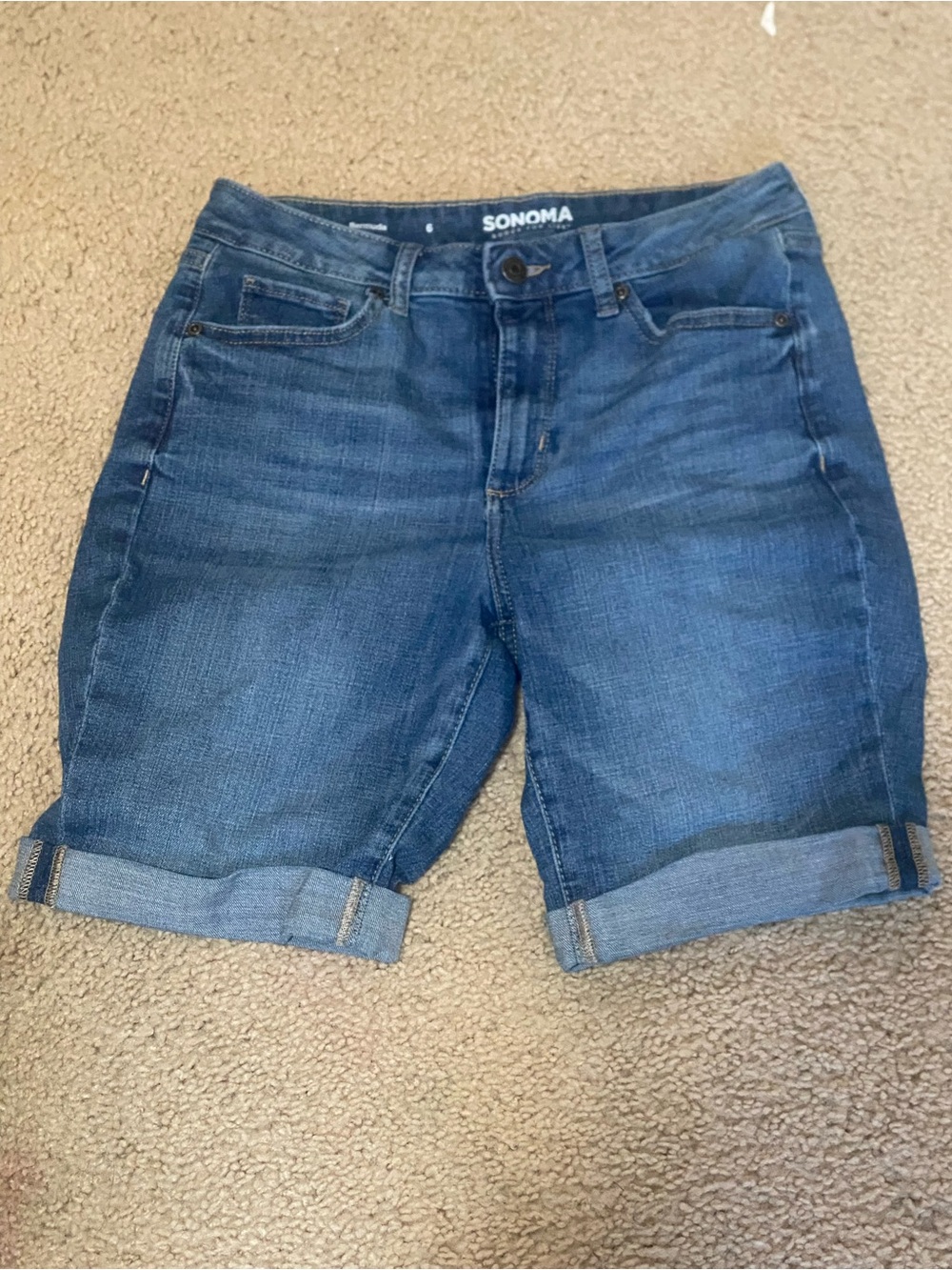 SONOMA Blue Denim Roll-Cuff Jean Shorts